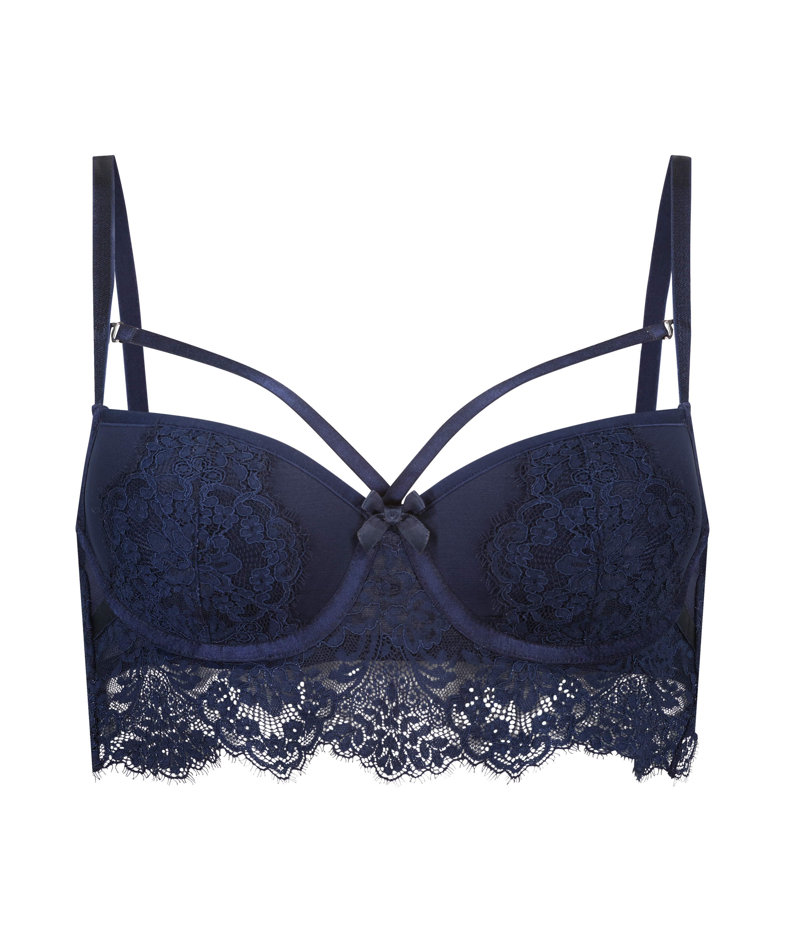 Pauline Padded Longline Underwired Bra, Blue, main