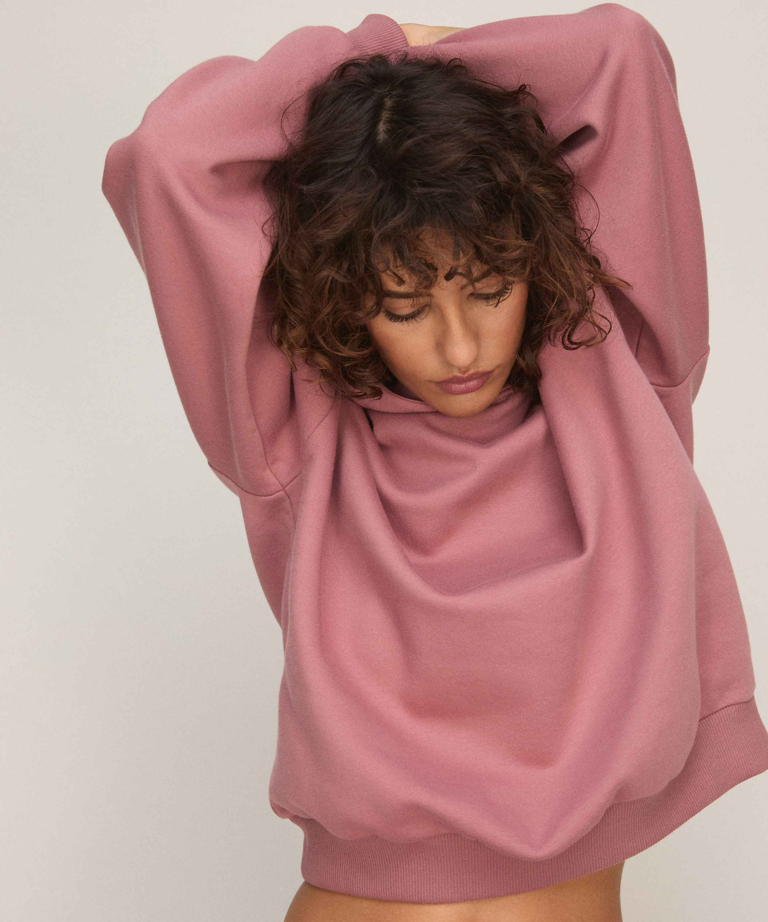 Hoodie Brushed Sweat, Pink, main