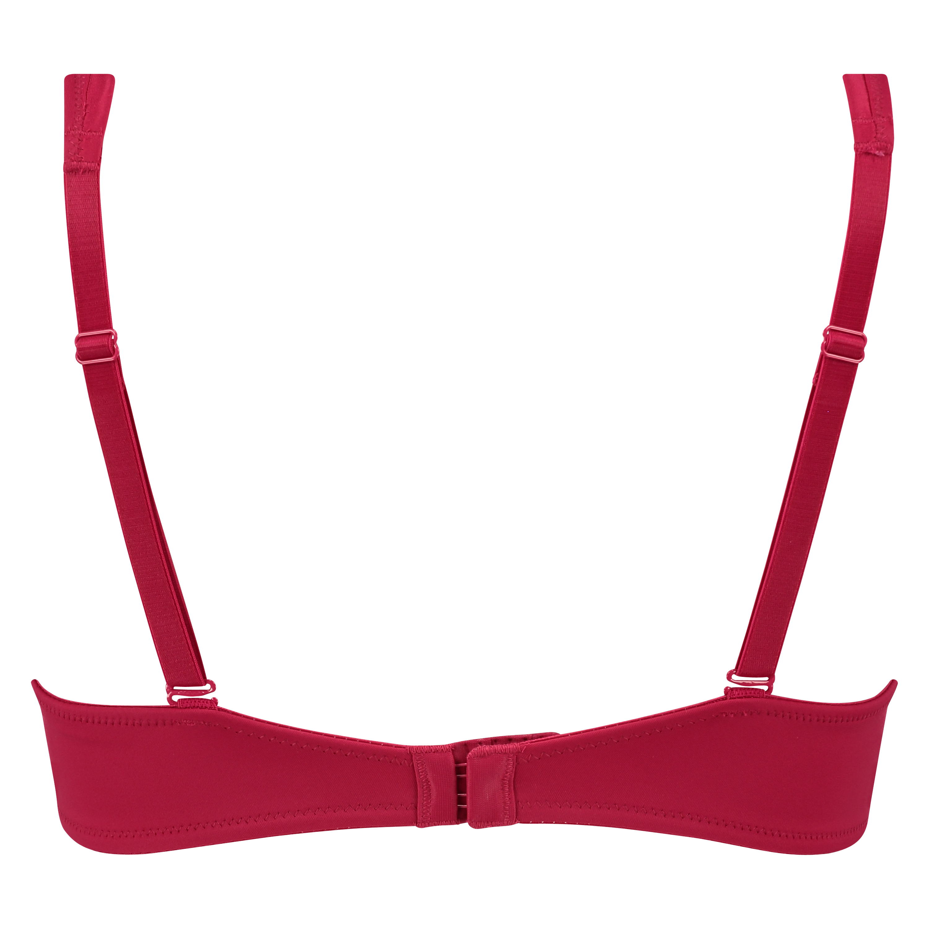 Satin Fleece Non-Padded Underwired Bra, Red, main