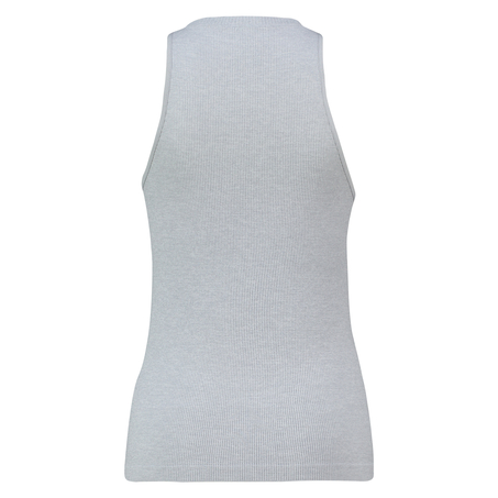 Seamless high neck rib top, Gray