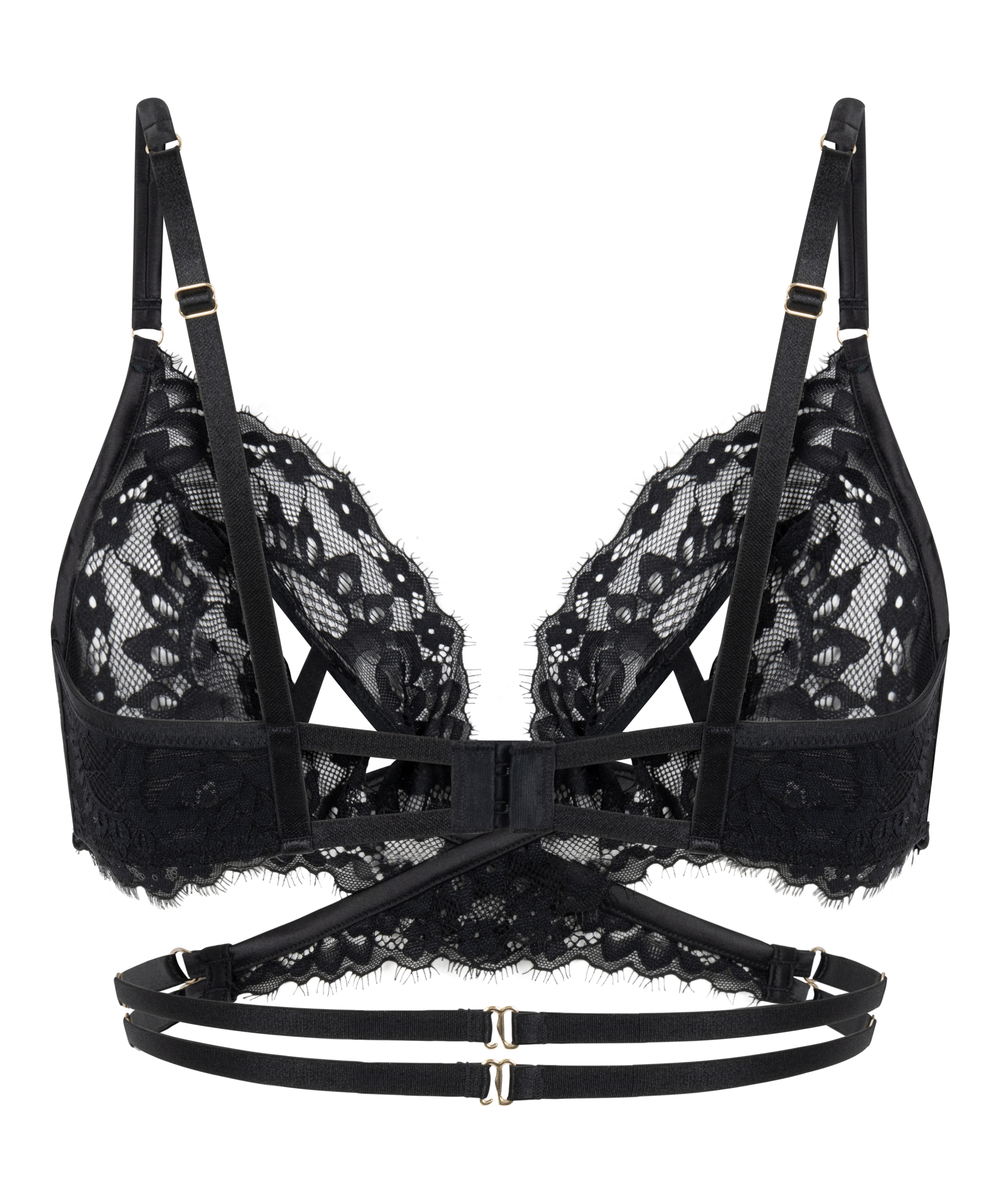 Anna Open Bralette, Black, main