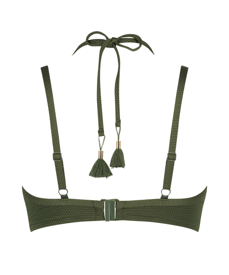 Scallop Padded Underwired Bikini Top, Green
