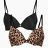 2-Pack Padded Underwired Bra, Black