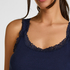 Singlet Rib Jersey Lace, Blue