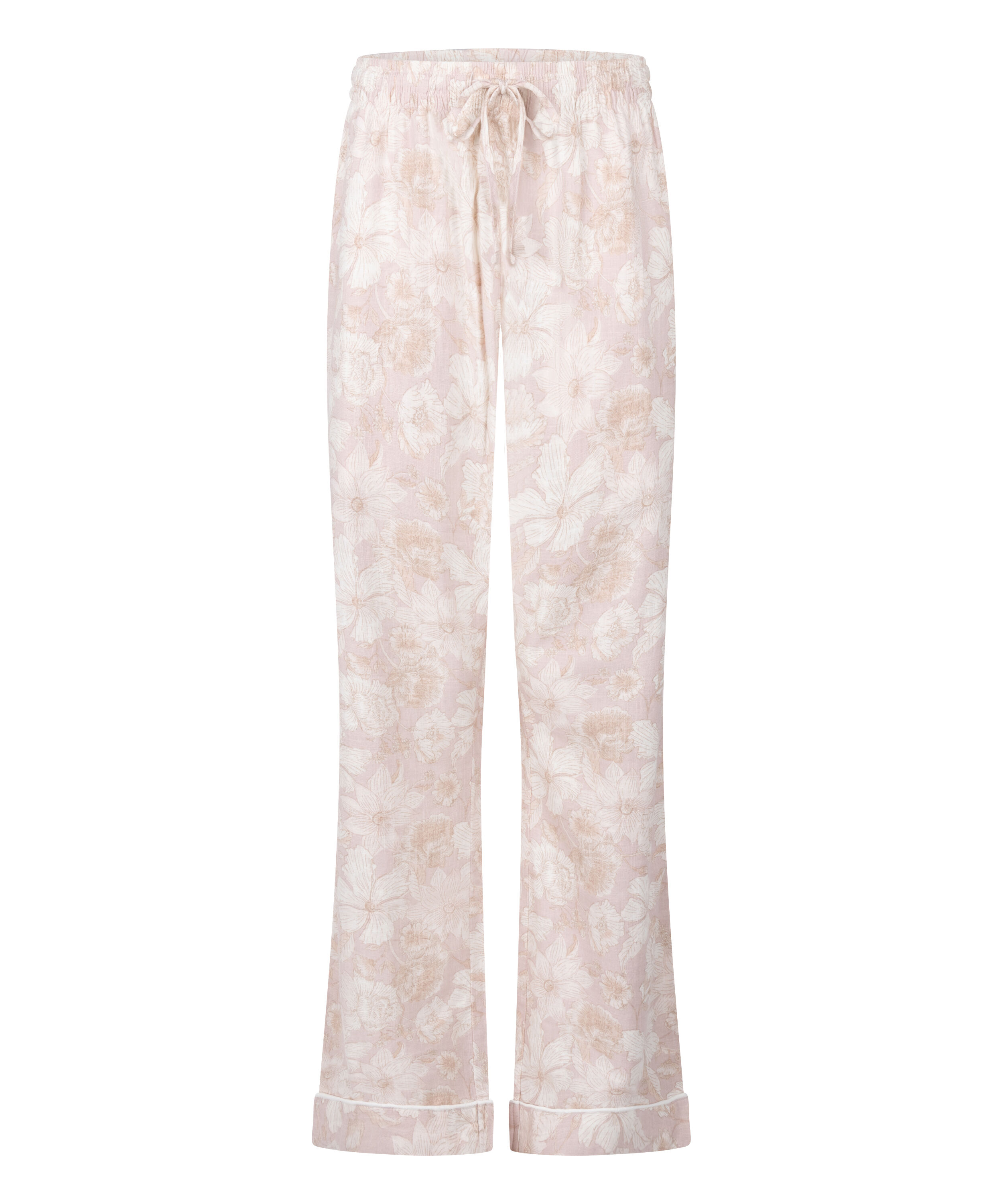 Flower Linen Pant, Pink