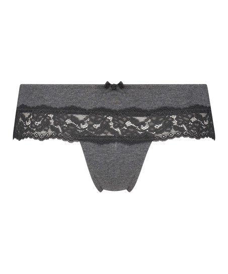 Cotton boxer thong, Gray