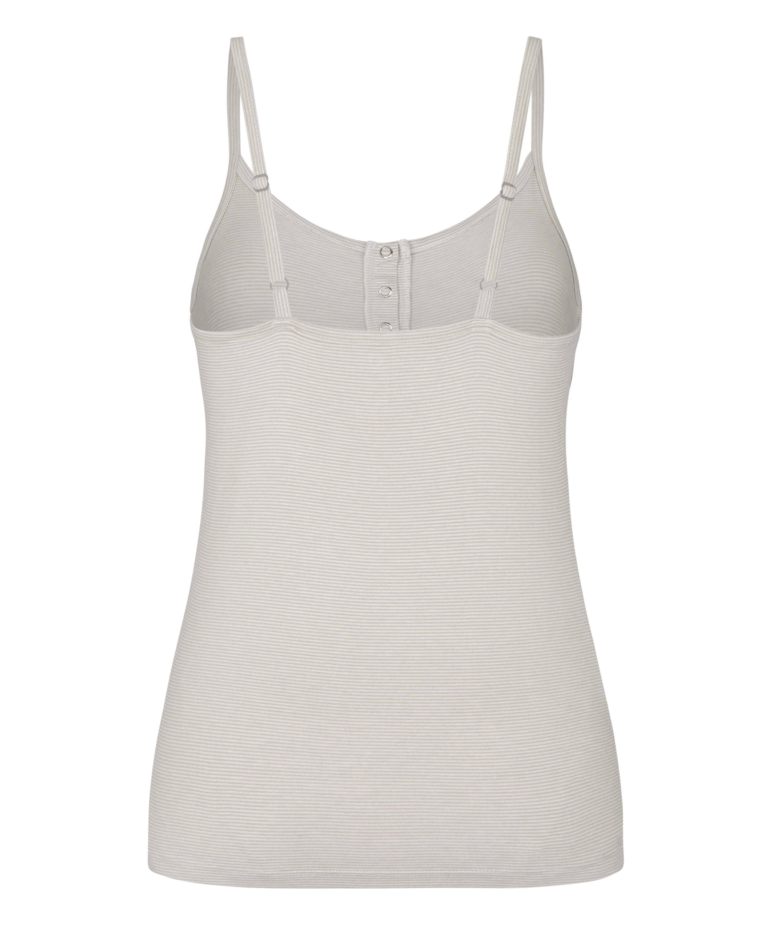 Pyjama Cami Striped Henley, Gray, main