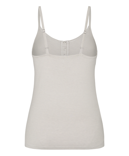 Pyjama Cami Striped Henley, Gray
