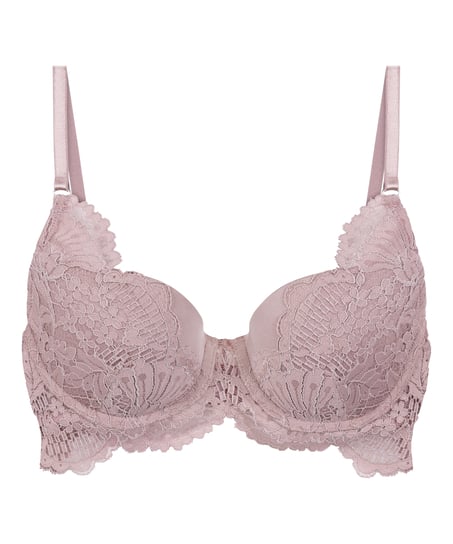 Essie Padded Underwired Longline Bra, Purple