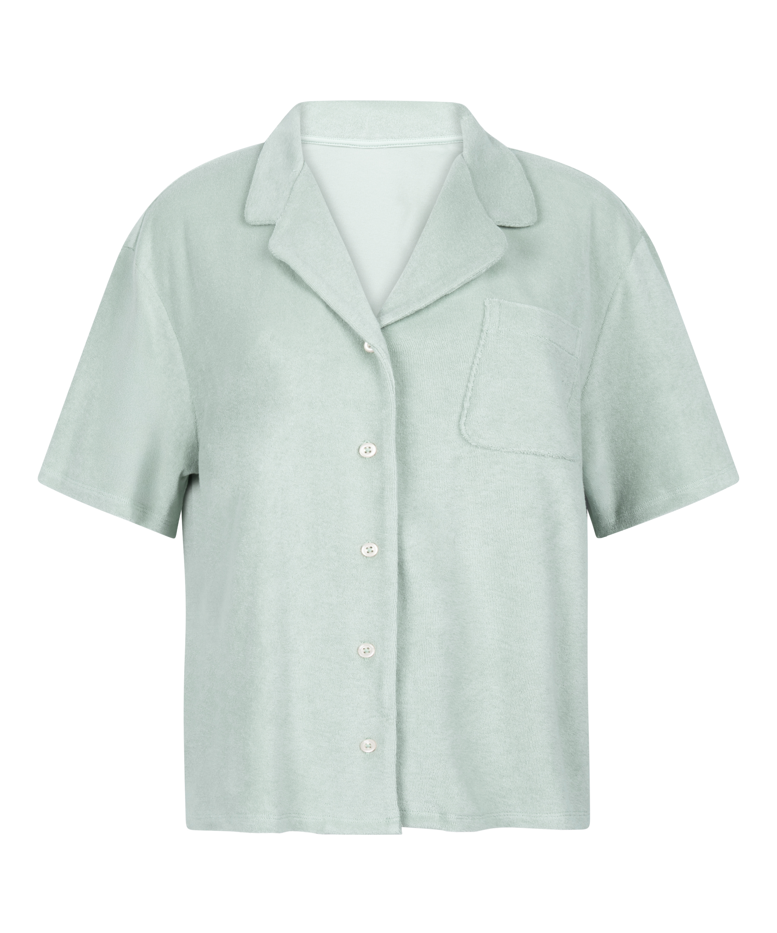 Towel Texture Button-Up Shirt, Green, main