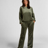 Petite Velours Pyjama Bottoms, Green