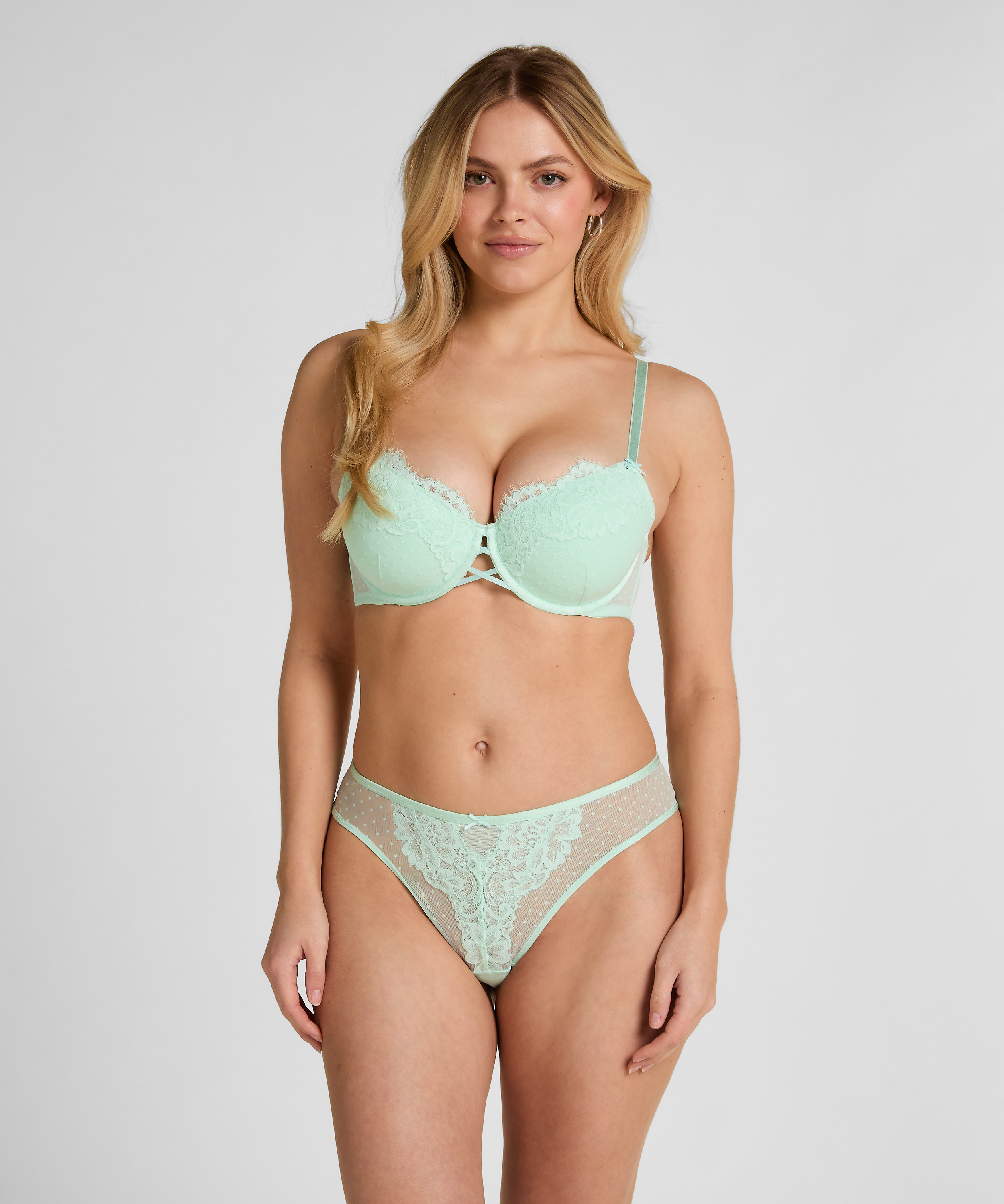 Harmony Padded Underwired Bra, Green, main