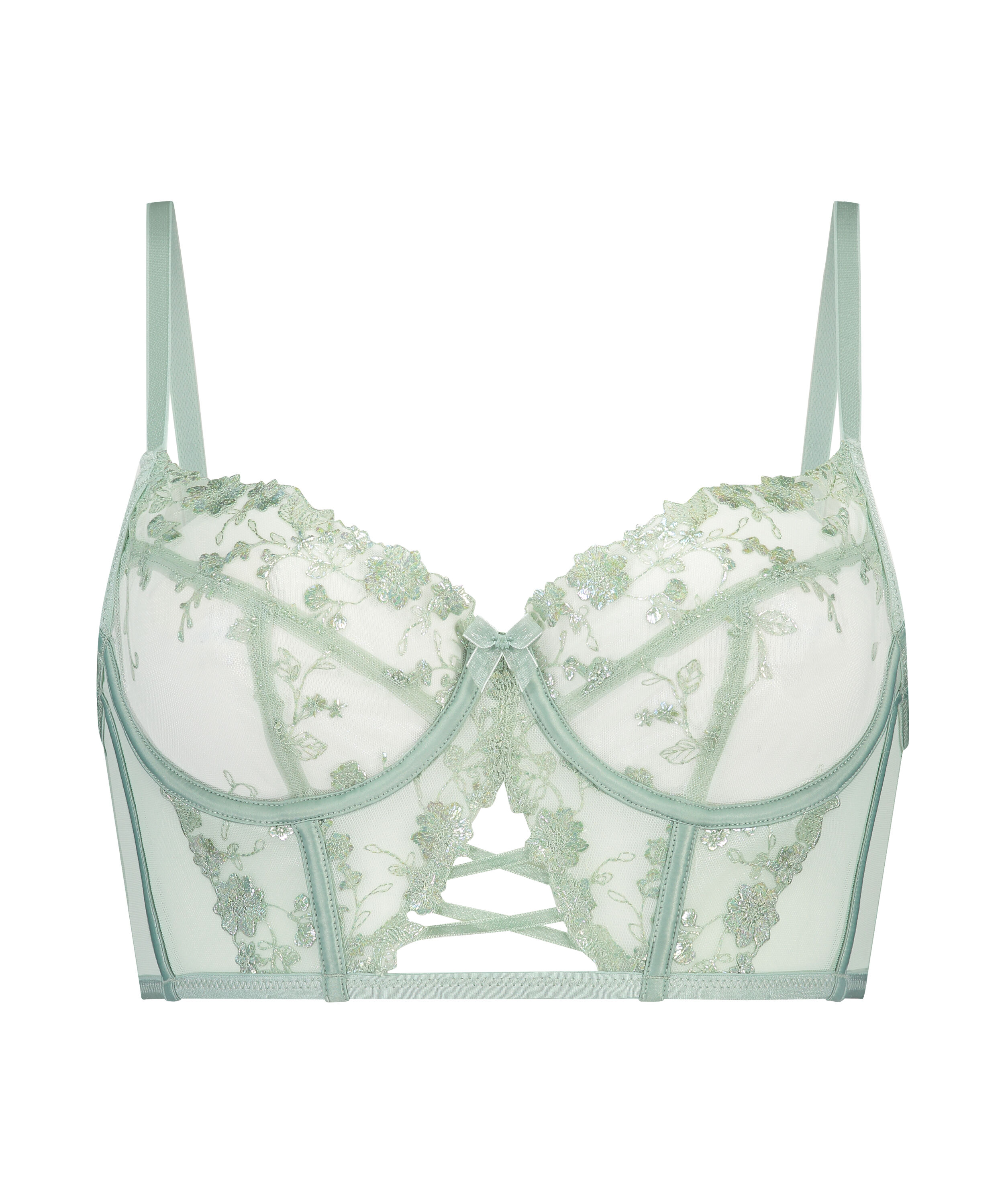 Lillia Non-Padded Underwired Longline Bra, Green