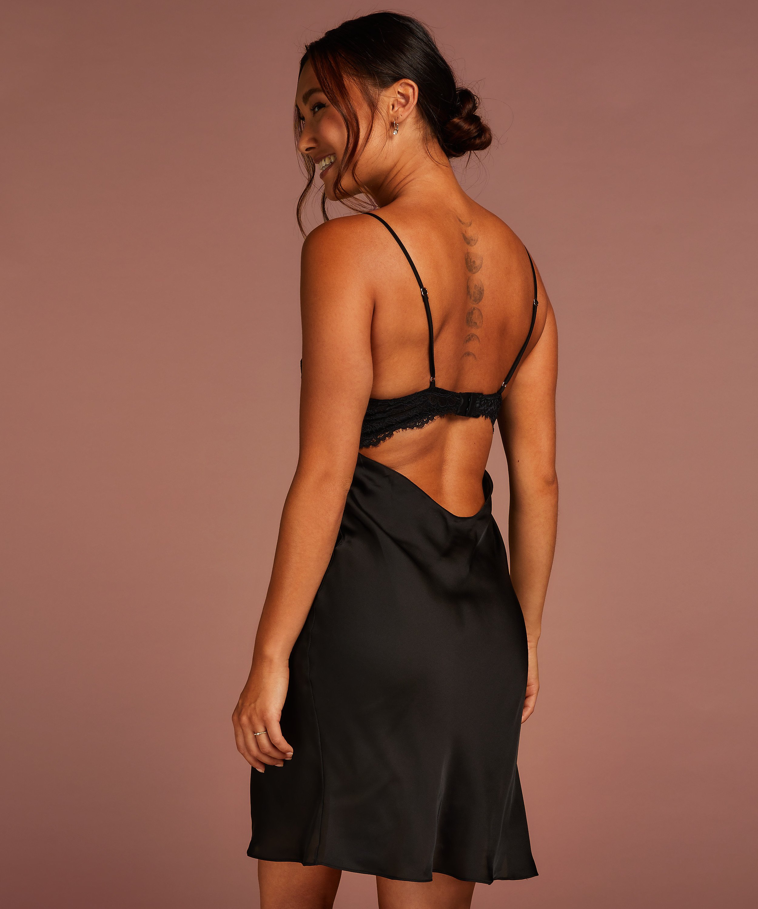 Lora Slip Dress, Black, main