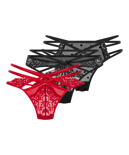 3-pack Thongs, Red