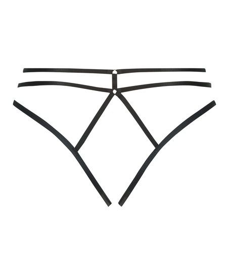 Effie open crotch knickers, Black
