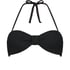 Crinkle Bandeau Bikini Top, Black