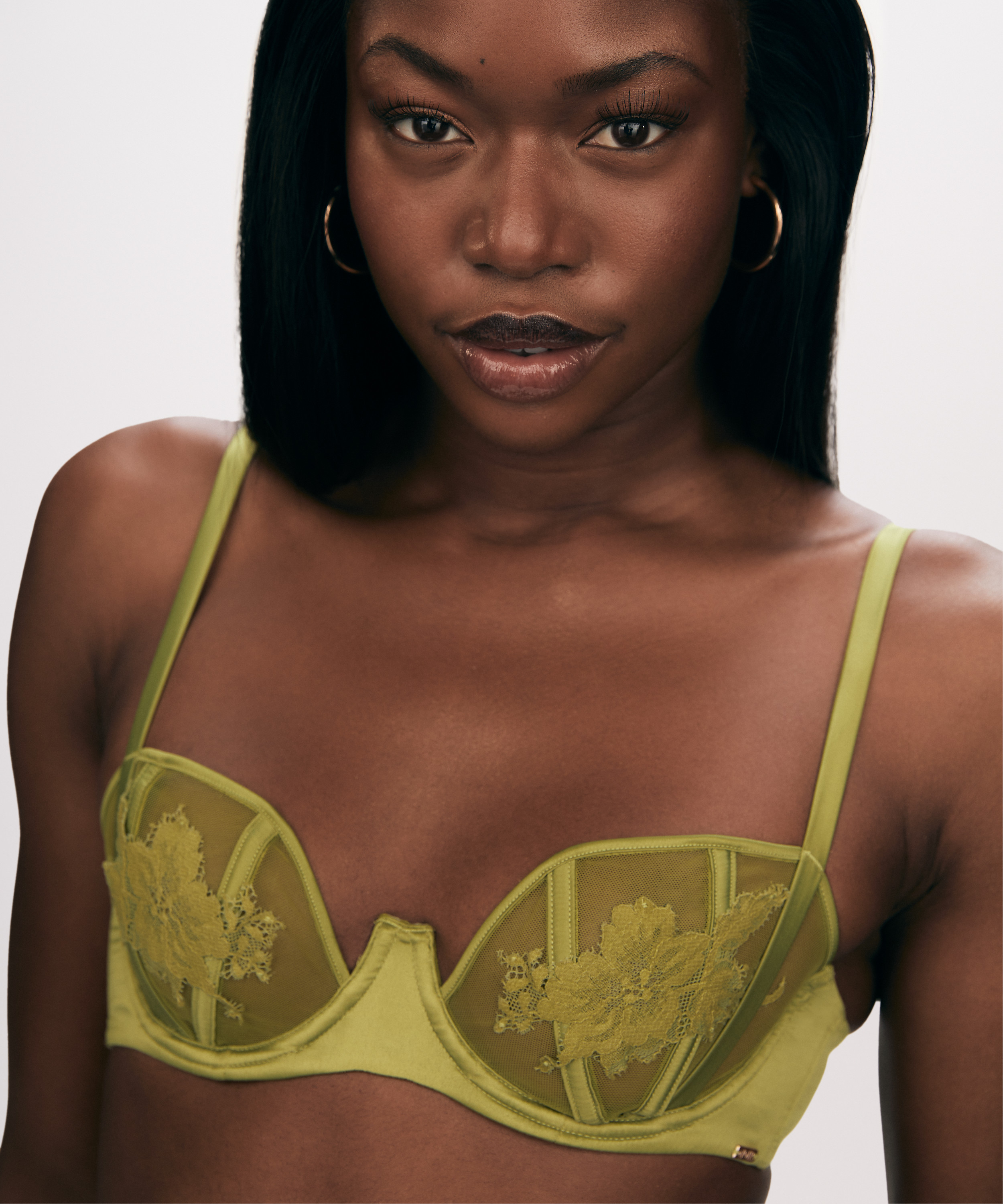 Ember Non-Padded Underwired Bra, Green, main