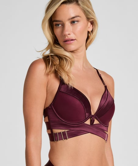 Colette Padded Underwired Longline Push-Up Bra, Purple