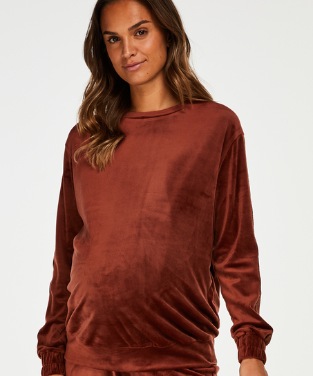Velvet Shimmer maternity top, Brown