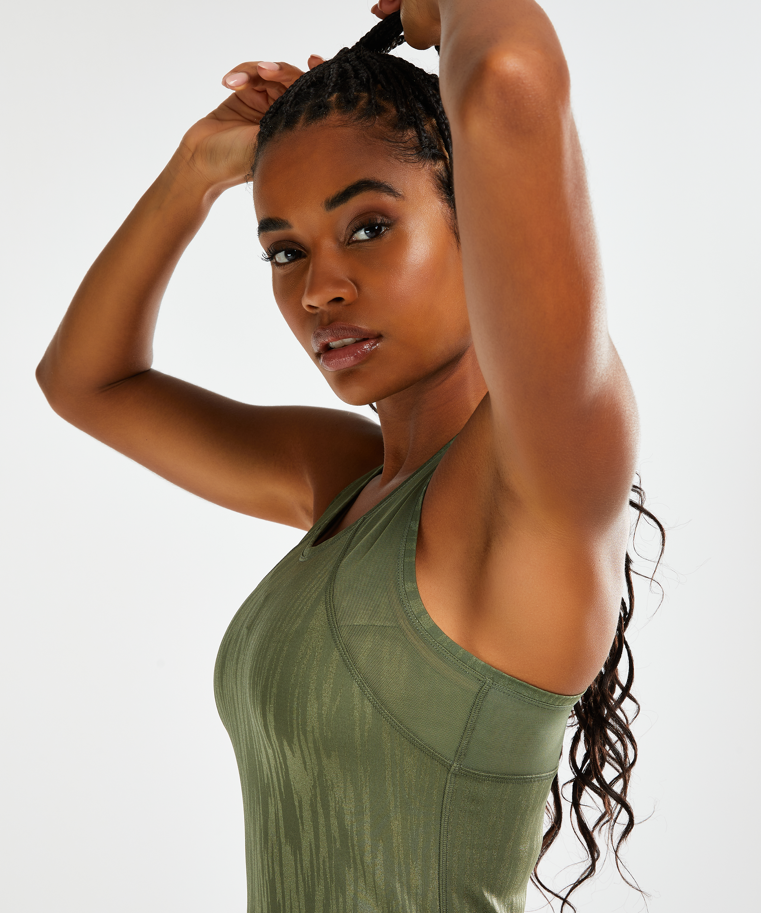 HKMX Sport slim fit tank top, Green, main