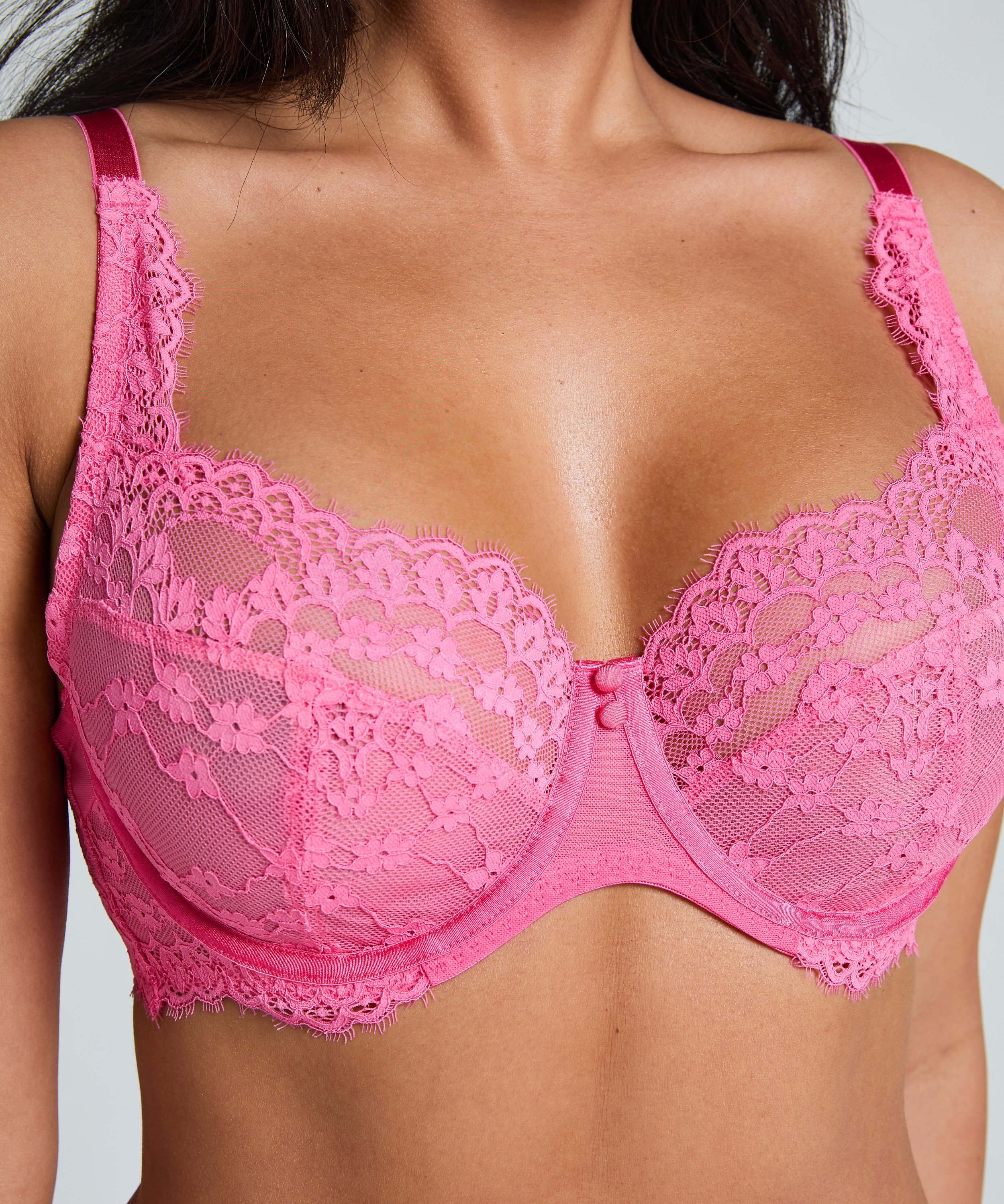 Daisy Non-Padded Underwired Bra, Pink, main