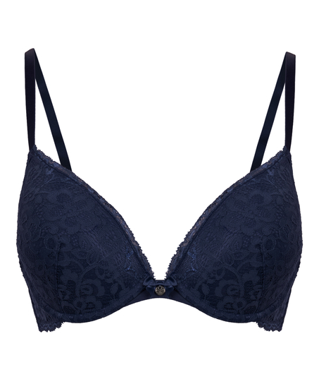 Marine Padded Push-Up Underwired Bra, Blue