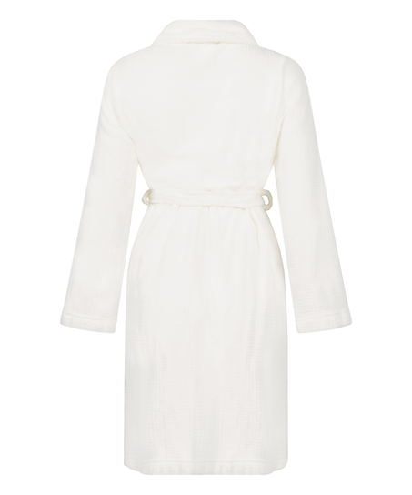 Fleece Bathrobe, White