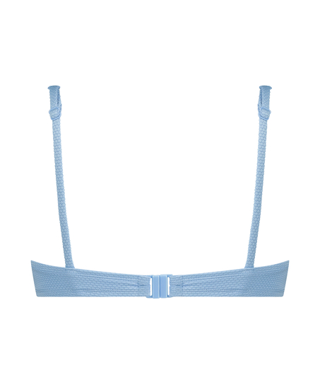 Scallop Non-Padded Underwired Bikini Top, Blue