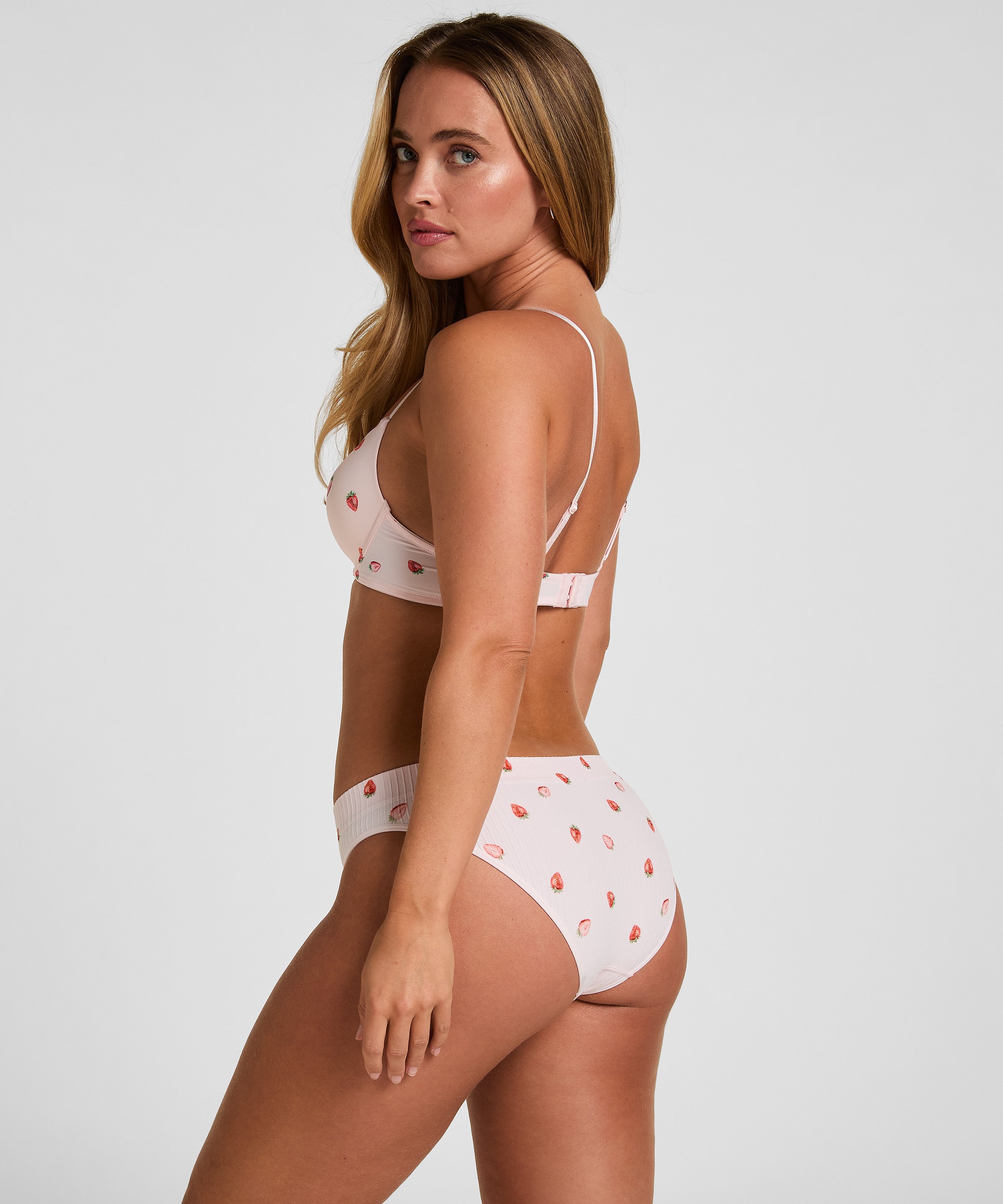 Plunge Padded Underwired Bra, Pink, main