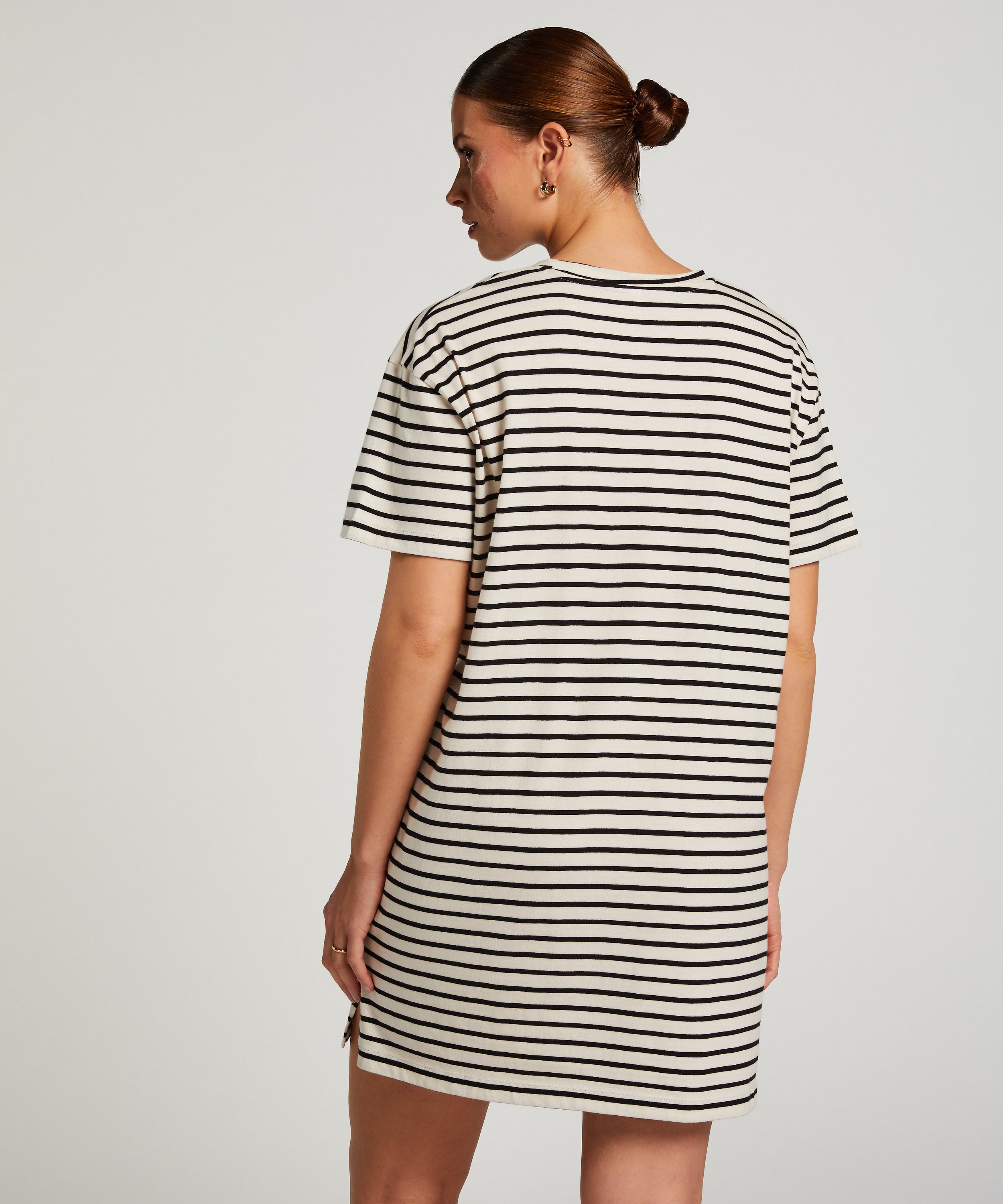 Round Neck Nightshirt, Black, main