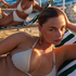Triangle Crochet Bikini Top, White