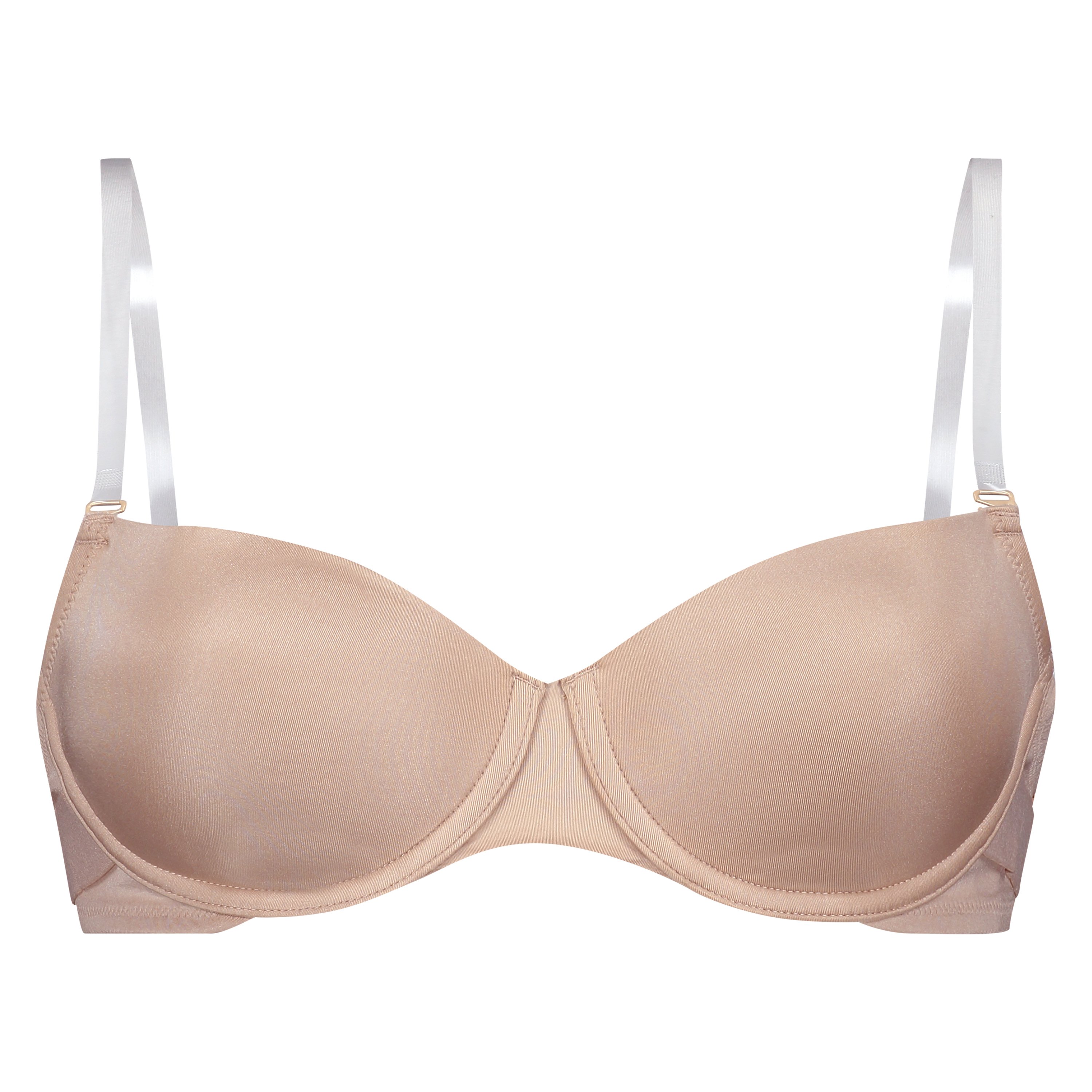 Transparent Back Padded Underwired Bra, Beige, main