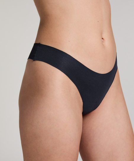 Invisible cotton thong, Black
