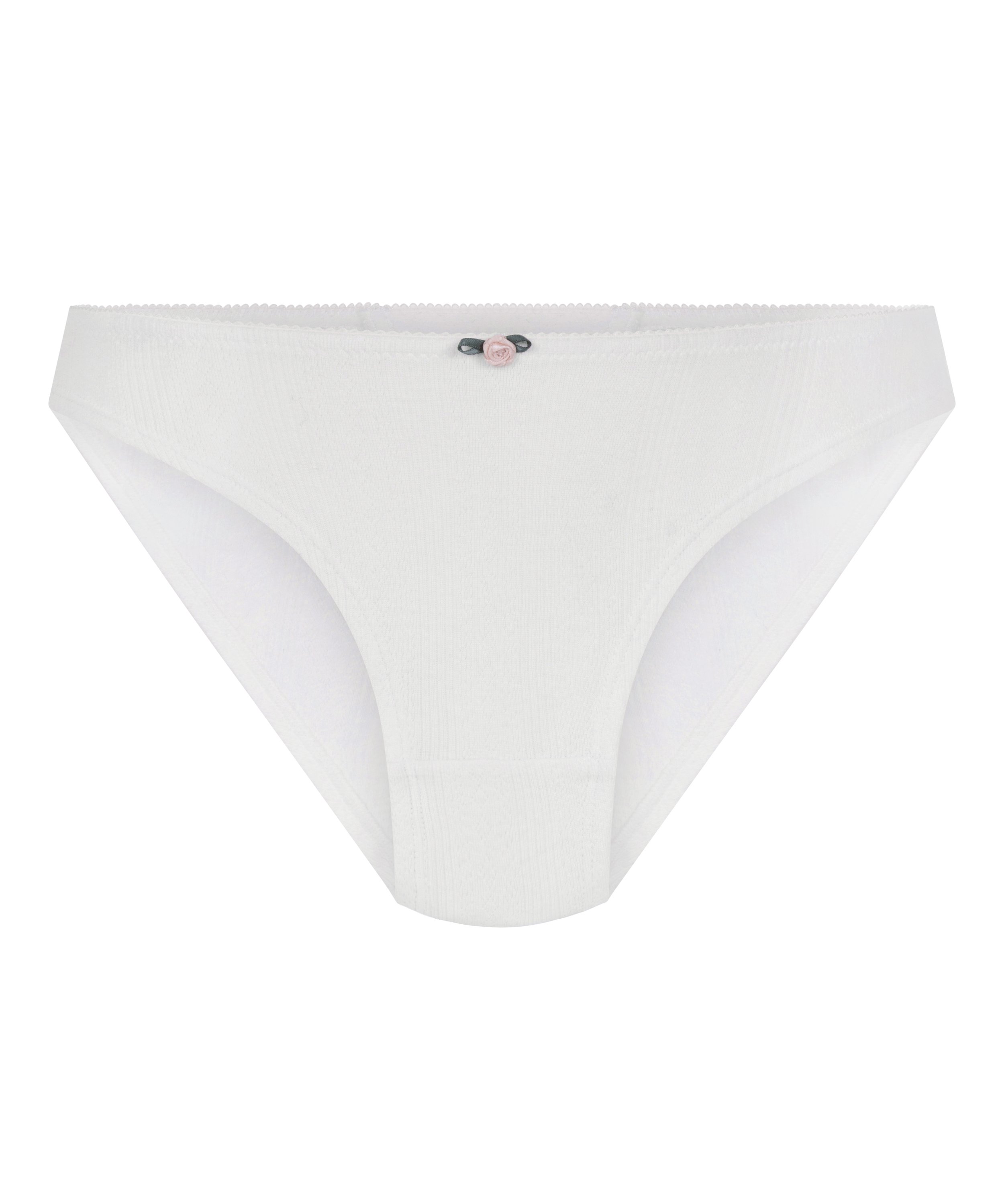 Pointelle Brazilian, White, main