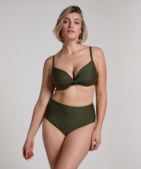 Luna padded bikini top, Green