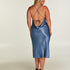 Satin Midi Dress, Blue