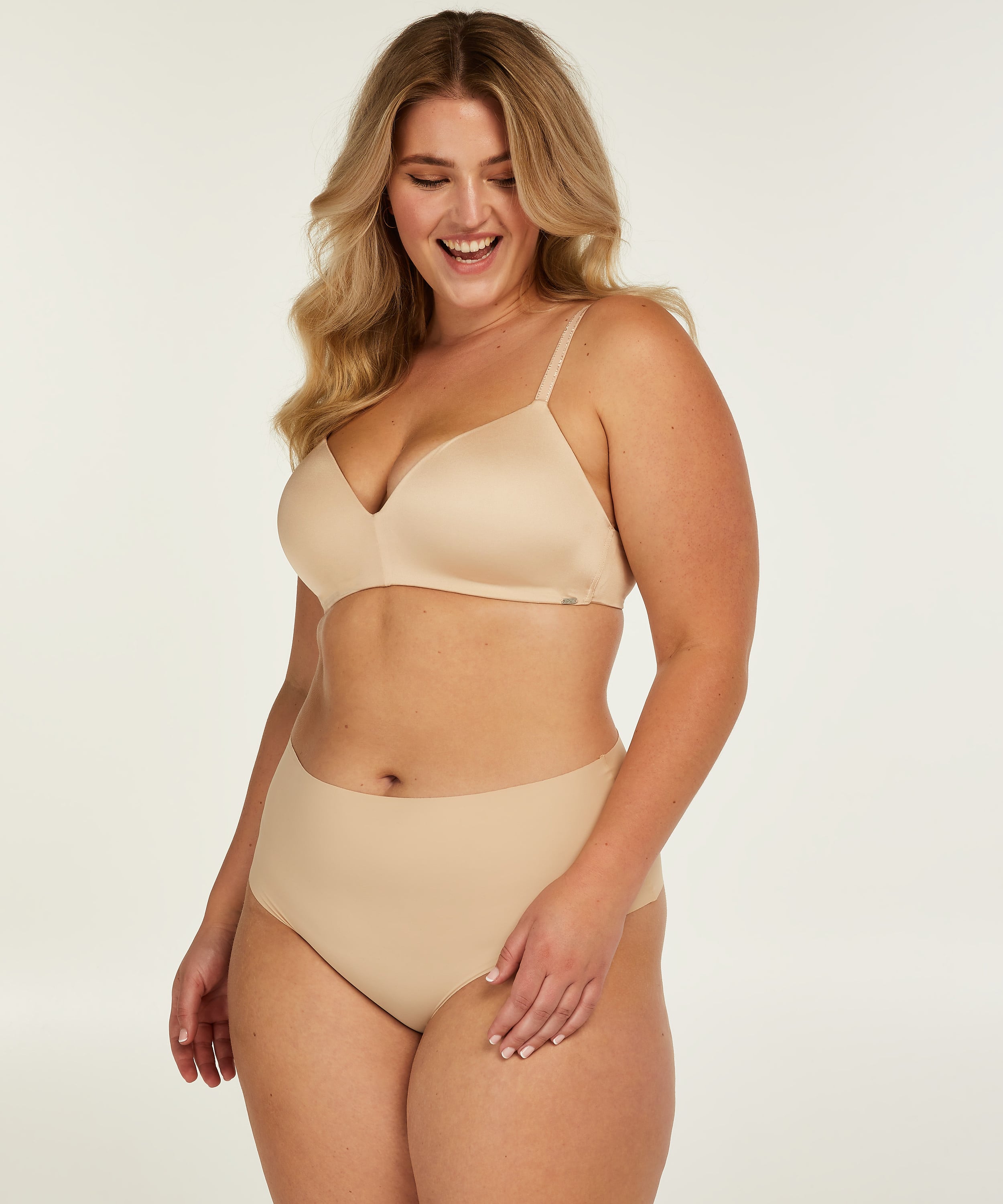 Invisible High Waist Brazilian, Beige, main