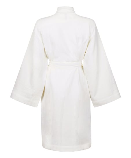 Waffle Bathrobe, White