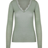 super soft Lace V-Neck shirt with Cashmere, Green