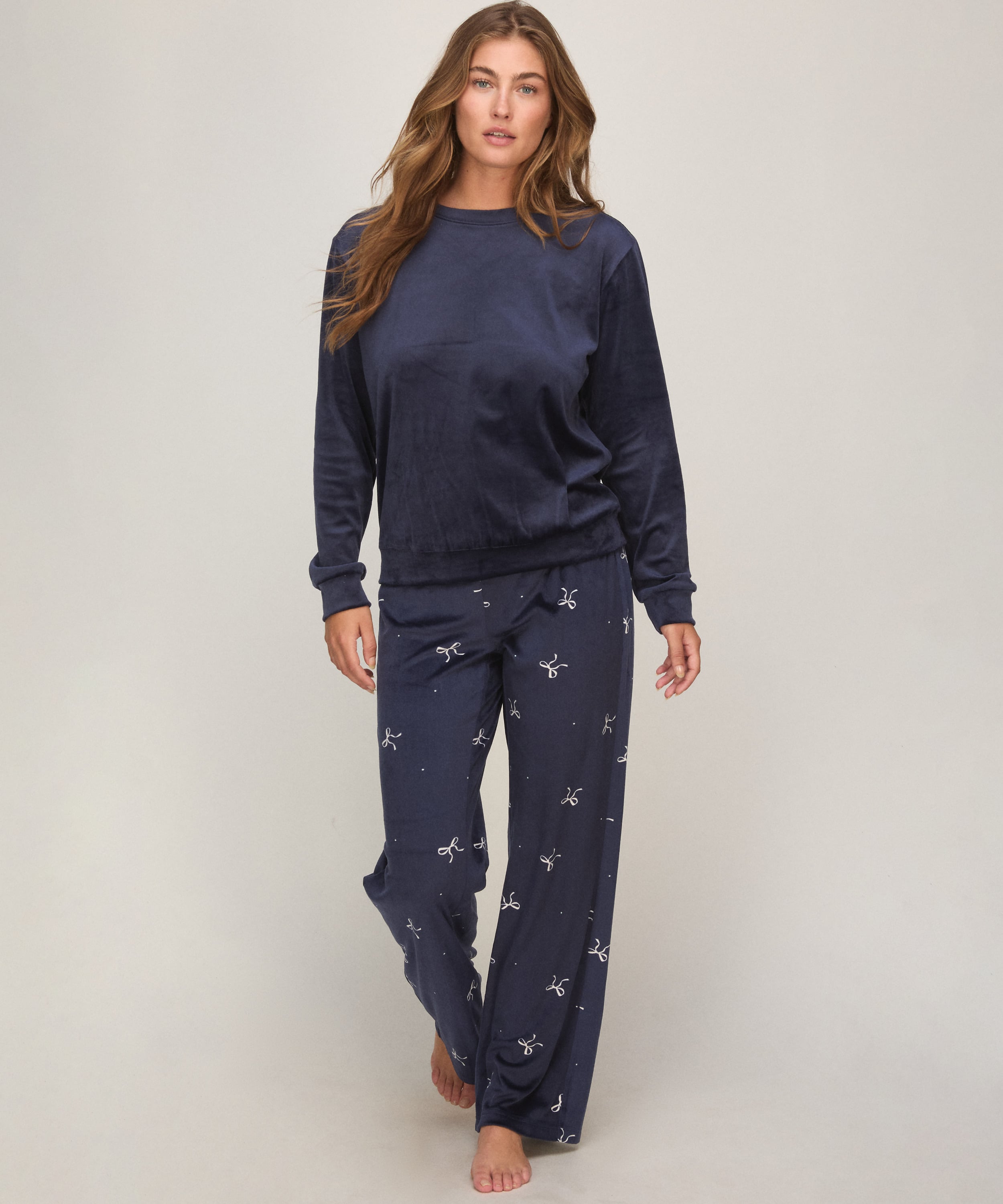 Pyjama Set Velours, Blue, main