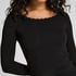 Longsleeved Jersey Pyjama Top, Black