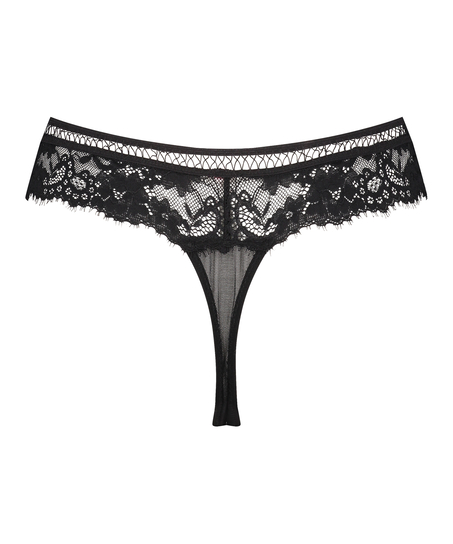 Gianni extra low rise thong, Black