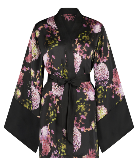 Satin Kimono, Black
