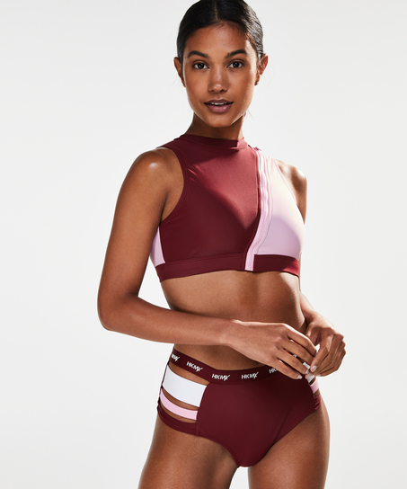 HKMX Cheeky High Bikini Bottoms, Red