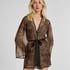 Leopard Mesh Kimono, Black