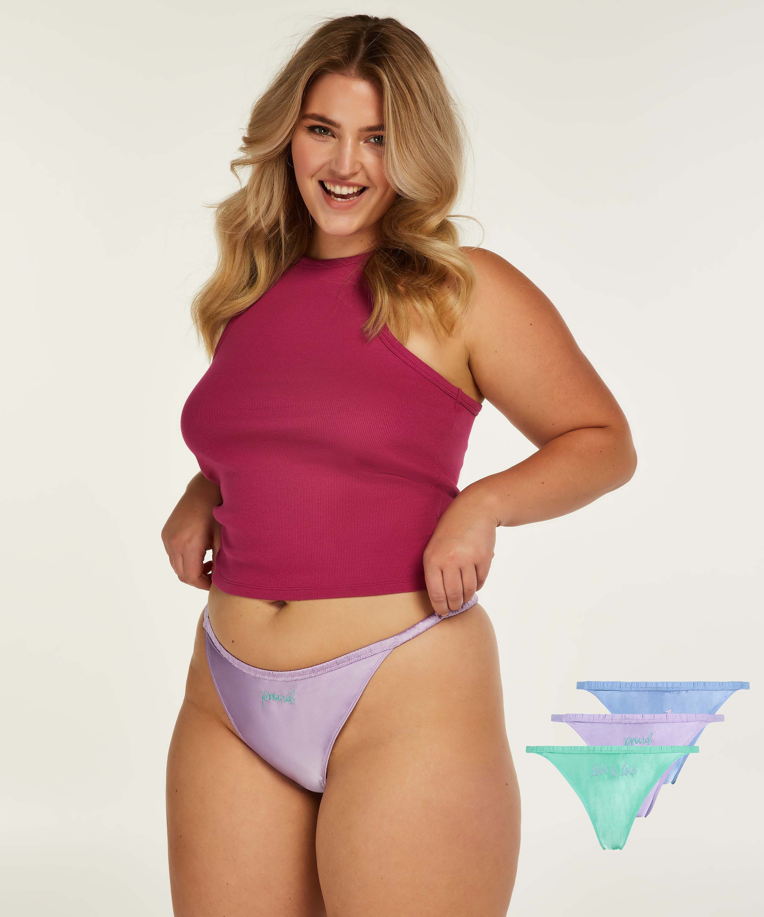 Pride thong 3-pack, Purple, main