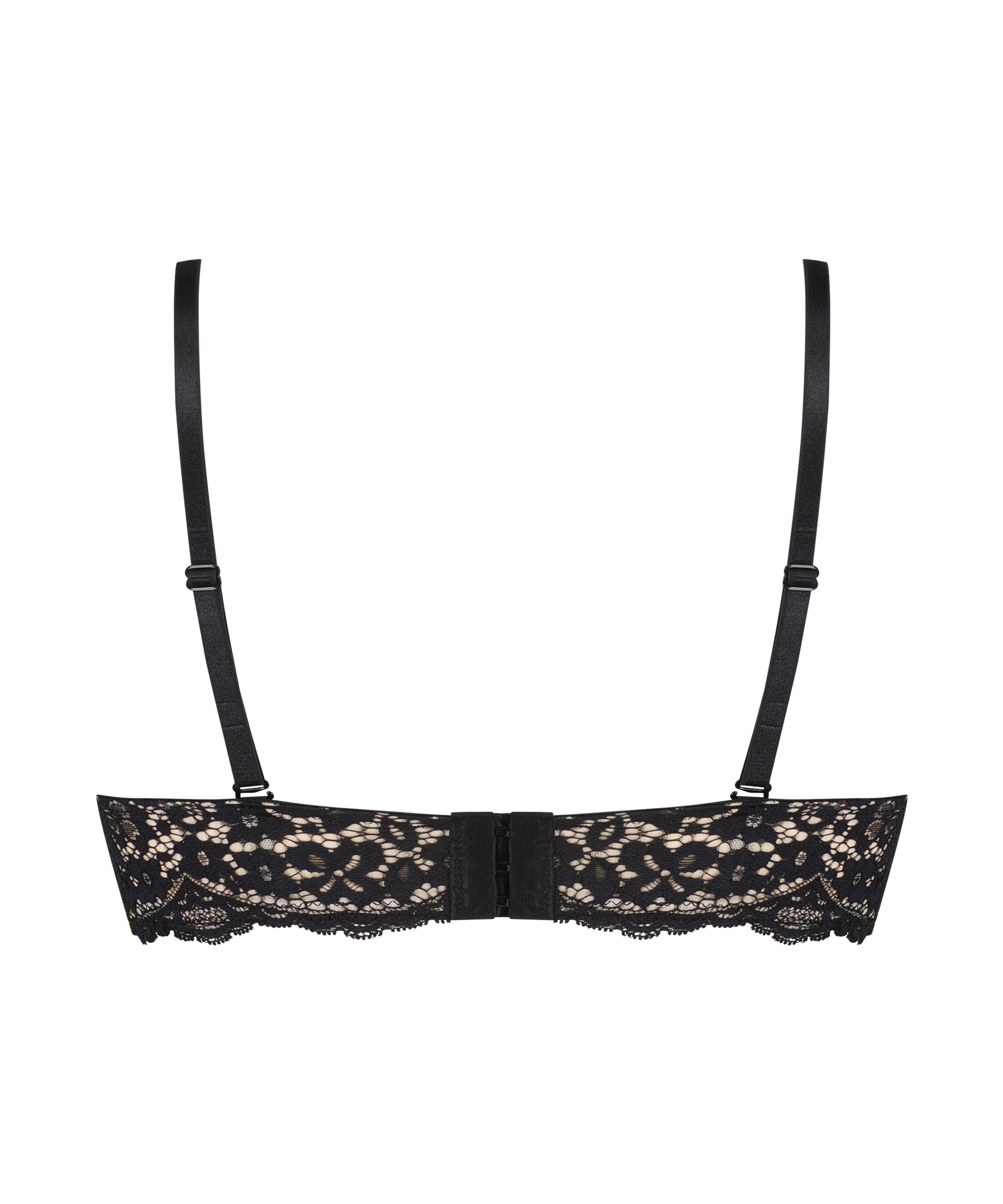 Rose Padded Underwired Strapless Bra, Black, main