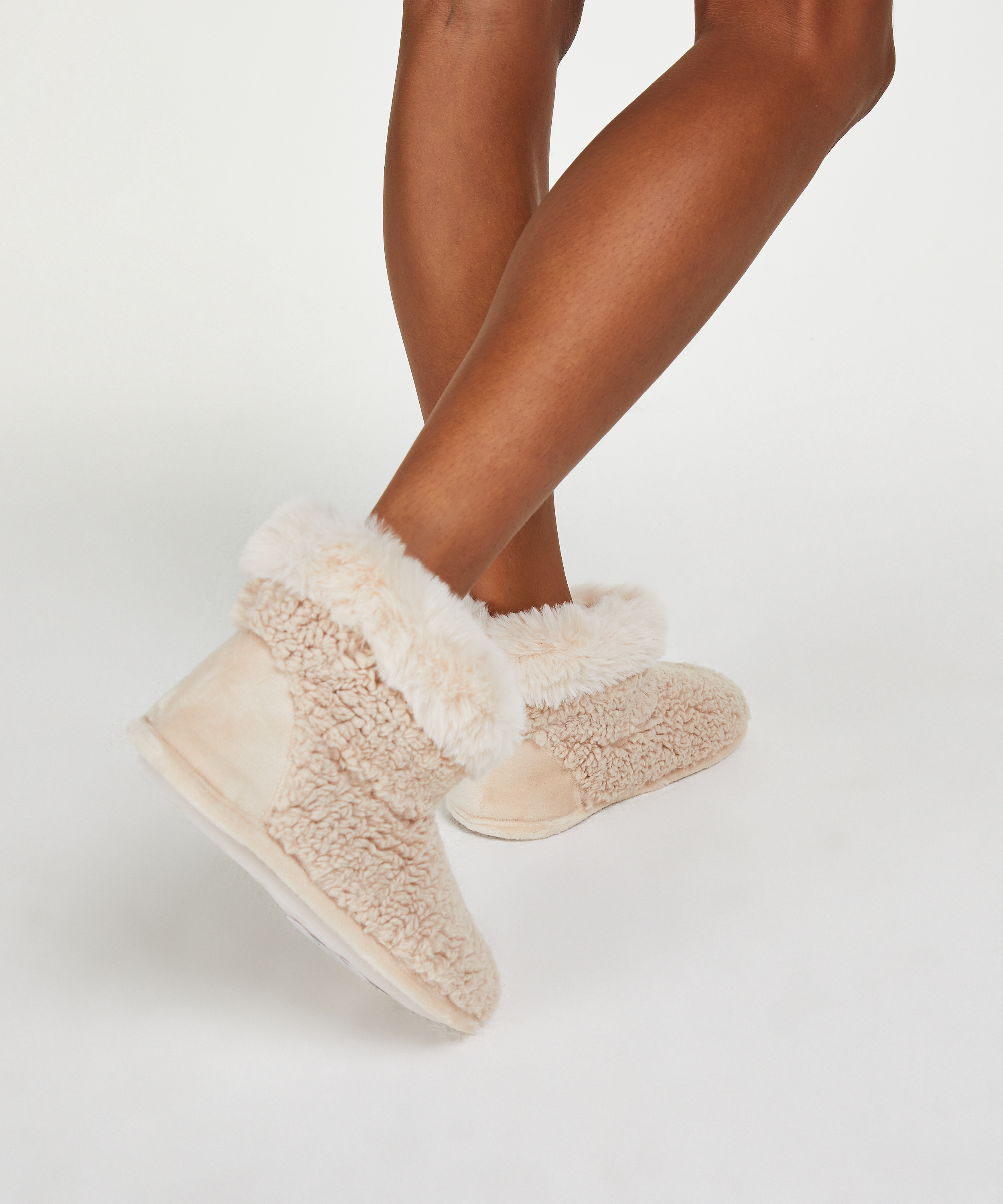 Teddy Slippers Boot, White, main