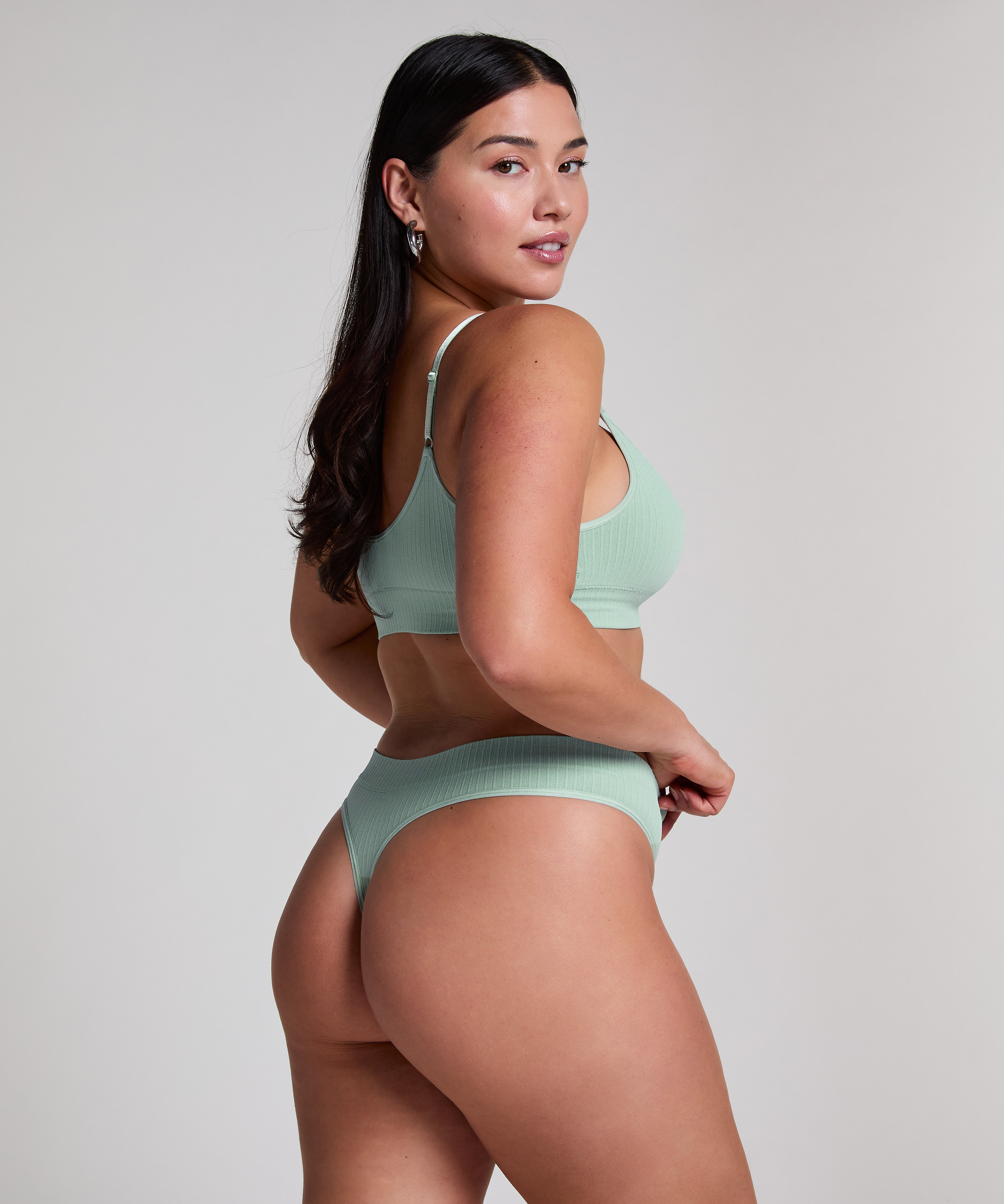 Dianne High Leg Thong, Green, main